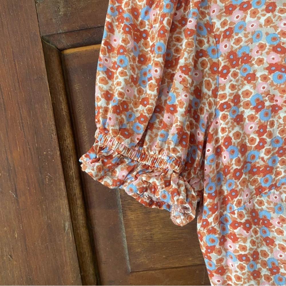 Mi Ami Red and Blue Floral Dress - Picture 3 of 8